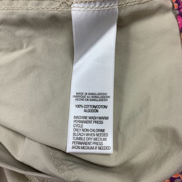 IZOD 8 Chino Shorts Casual 34" X 7" Tan Khaki Cuffed Comfort - Picture 4 of 5